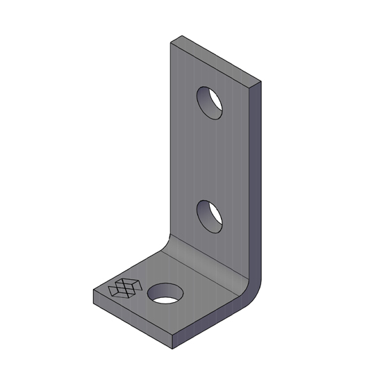 Angle Fitting 3 Holes 90 Deg